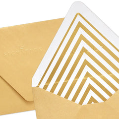 Gold Metallic Designed Envelopes, Pack of 10
