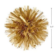Gold Metallic Pom-Pom Gift Bow, 5.5"