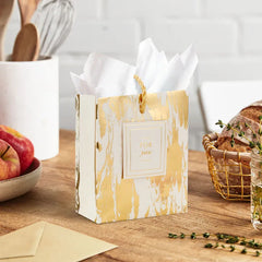 4.6" Gold Moiré Gift Card Holder Mini Bag