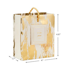 4.6" Gold Moiré Gift Card Holder Mini Bag