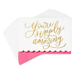 Simply Amazing Gold Lettering Blank Notes, Pack of 10