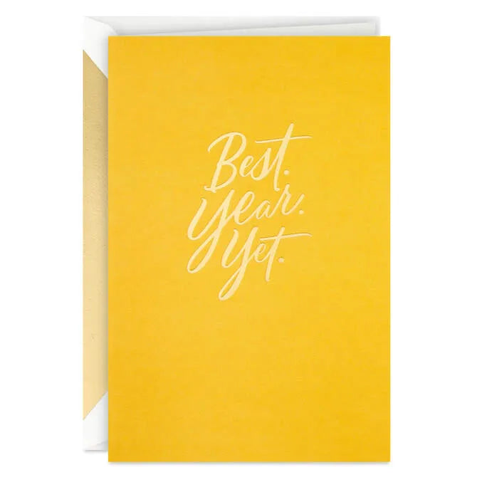 Best Year Yet Gold Birthday Card
