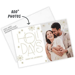 Elegant Sparkle and Snow Flat Holiday Photo Card