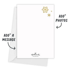 Pretty Gold Snowflakes Flat Holiday Photo Card