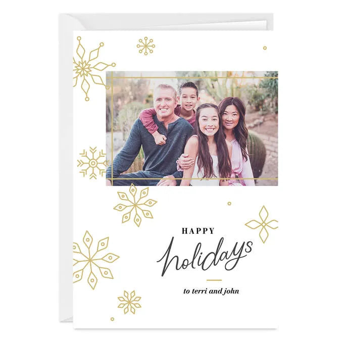 Elegant Snowflakes Custom Holiday Card
