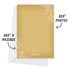 Whimsical Golden Foliage Flat Wedding Invitation