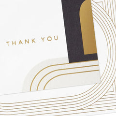 Gold and Black Mod Ovals Assorted Blank Thank You Notes, Pack of 50