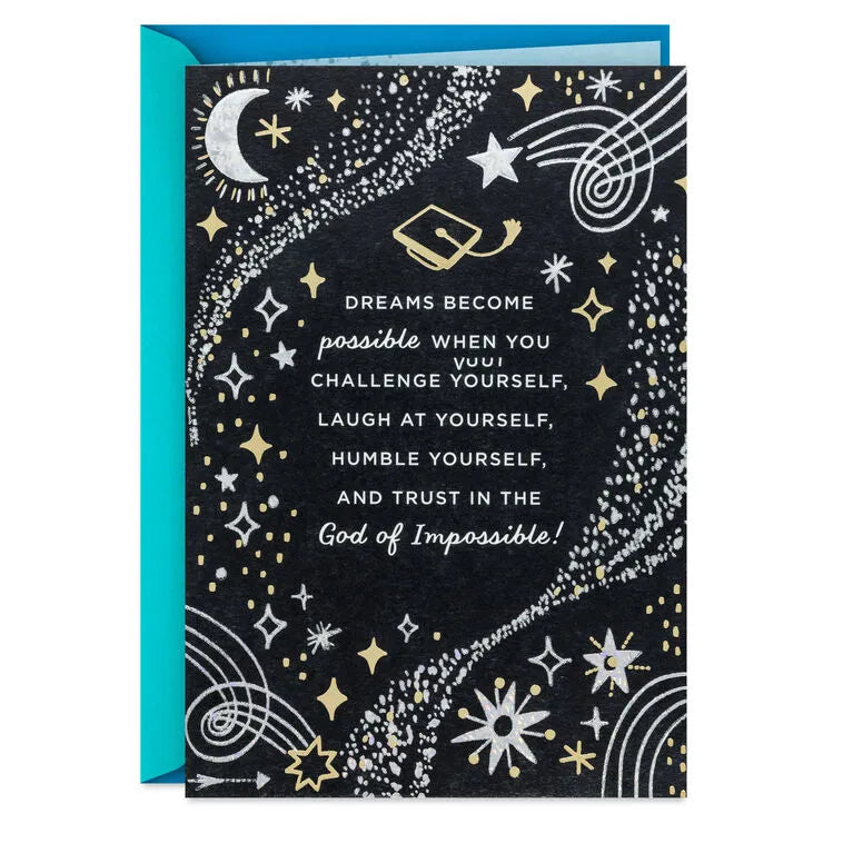 Trust in the God of Impossible Religious Graduation Card