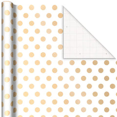 Gold and White 3-Pack Wrapping Paper, 105 sq. ft. total