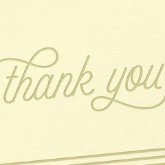 Gold Stripes on Ivory Blank Thank You Notes, Pack of 10