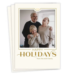 Golden Happy Flat Holiday Photo Card