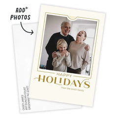 Golden Happy Flat Holiday Photo Card