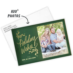 Evergreen Wishes Flat Holiday Photo Card