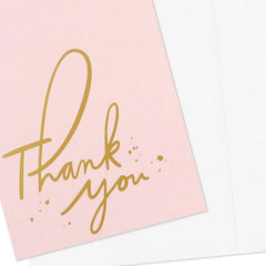 Pink and Gold Blank Thank You Notes, Pack of 10