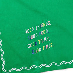 Good Friends, Food, Talks and Times Tea Towel, 18x26