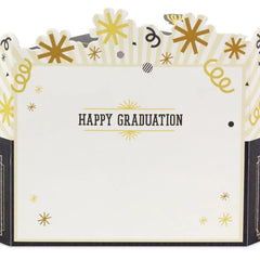 Hats Off to You Musical 3D Pop-Up Money Holder Graduation Card With Light