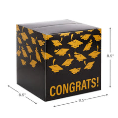 8.5" Mortarboards on Black Graduation Card Box