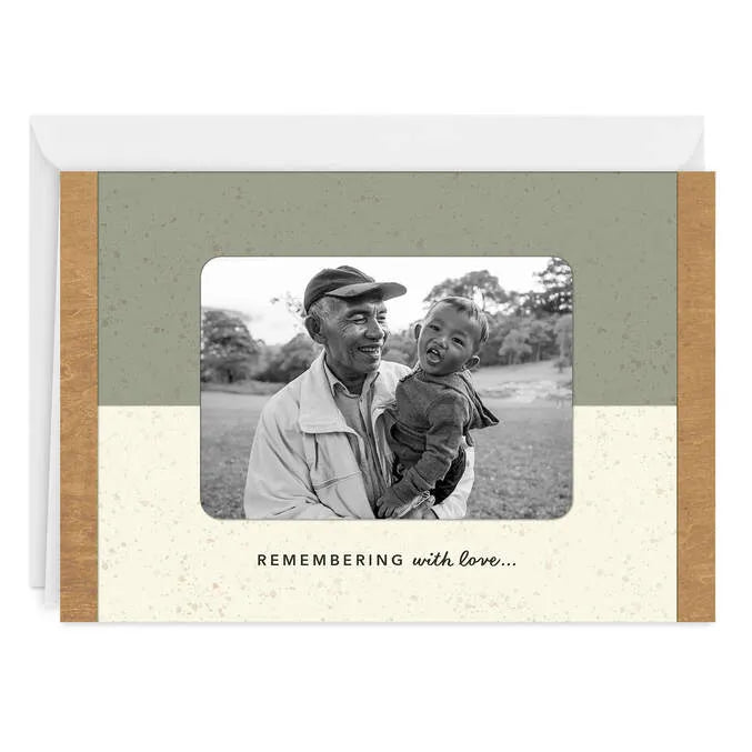 Remembering With Love Color Block Custom Sympathy Card