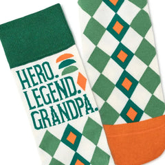 Hero Legend Grandpa Novelty Crew Socks