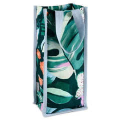 Lacey Chabert Collection Green Floral Fabric Wine Tote