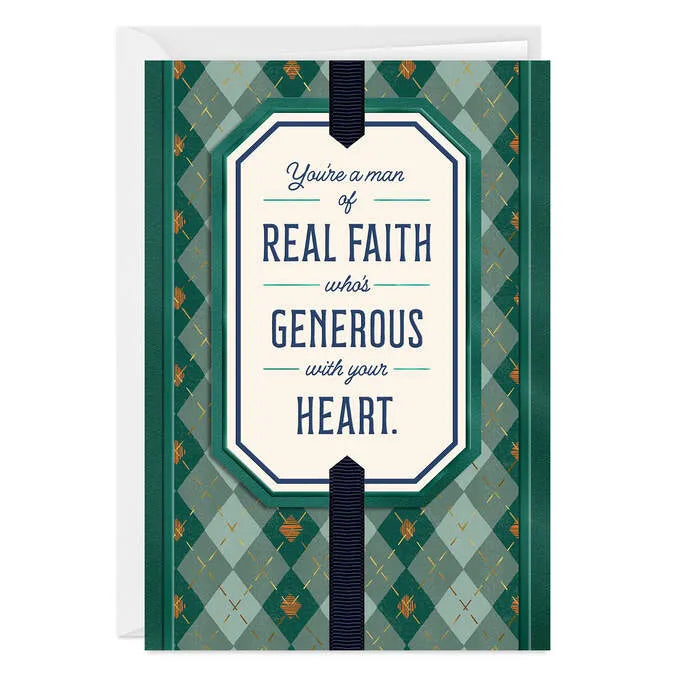 Plaid Blessed With You Religious Custom Father's Day Card