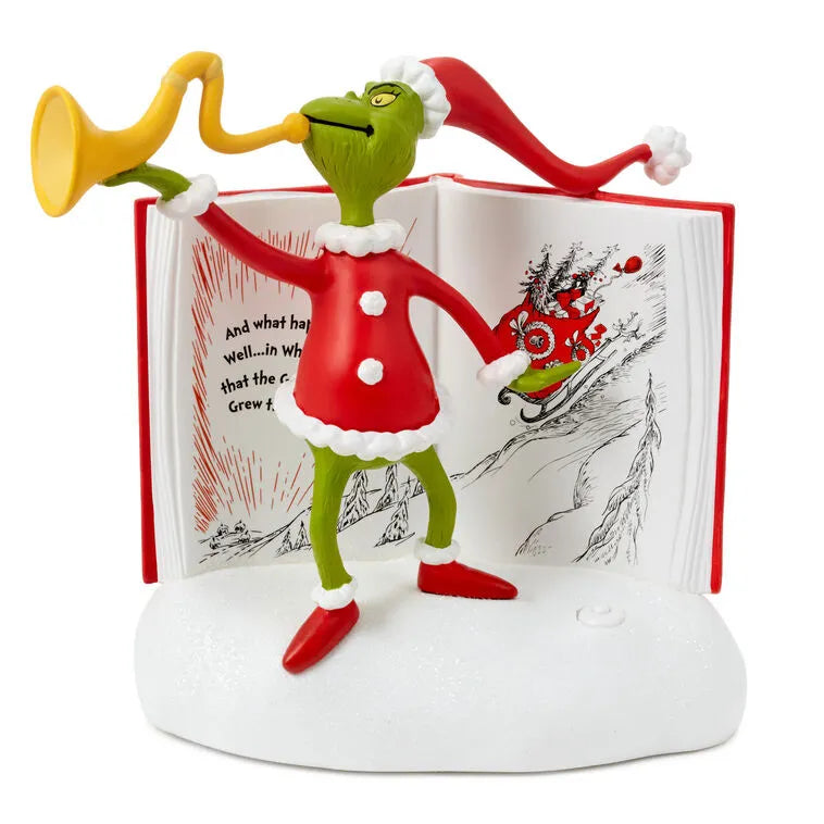 Dr. Seuss's How the Grinch Stole Christmas!™ Grinch With Storybook Figurine With Sound, 6.25"