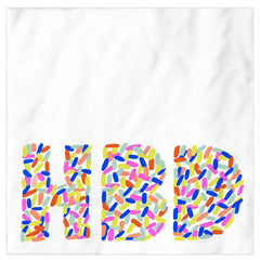 "HBD" Sprinkles Birthday Cocktail Napkins, Pack of 20