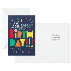 Bold and Bright Assorted Birthday Cards, Pack of 12