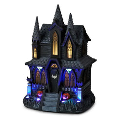 Hauntsville Collection Vampire Manor Tabletop Decoration With Light and Sound, 9.75"