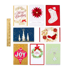 Handcrafted Holidays Assorted Christmas Cards in Designed Box, Pack of 24