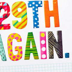 Happy 29th Again Funny Birthday Card
