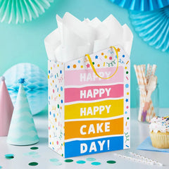 9.6" Happy Cake Day Medium Birthday Gift Bag