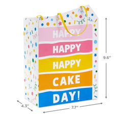 9.6" Happy Cake Day Medium Birthday Gift Bag