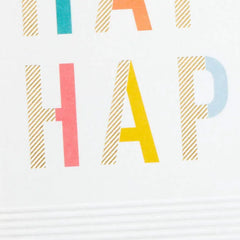 Happy Happy Happy Embossed Birthday Card