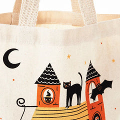 13" Happy Haunting Canvas Halloween Tote Bag