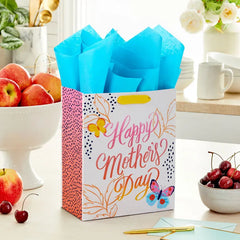 9.6" Happy Mother's Day Medium Gift Bag With Tissue Paper