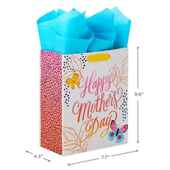9.6" Happy Mother's Day Medium Gift Bag With Tissue Paper