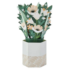 Happy Thoughts Flower Bouquet in Vase 3D Pop-Up Card
