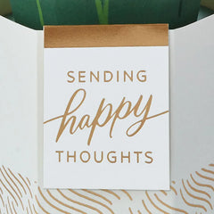 Happy Thoughts Flower Bouquet in Vase 3D Pop-Up Card