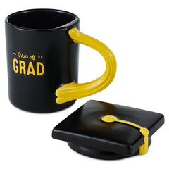 Hats Off Grad Sculpted Mug With Grad Cap Lid, 15 oz.
