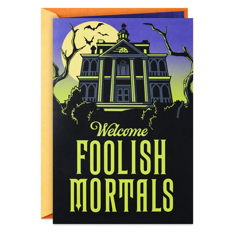 Disney The Haunted Mansion Welcome Foolish Mortals Musical Pop-Up Halloween Card with Light