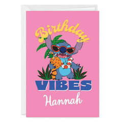 Disney Lilo & Stitch Birthday Vibes Custom Birthday Card