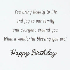 Joy to Our Family Birthday Card for Granddaughter with Ornament