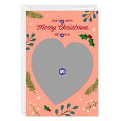 Holly and Heart Custom Christmas Card for Mom