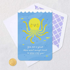 High-Five Octopus Blank Congratulations Card