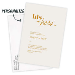 His and Hers Couples Shower Invitation