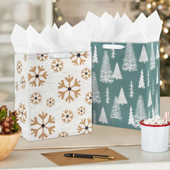 13" Classic Winter 3-Pack Assortment Large Gift Bags