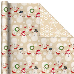 Holiday Kraft 3-Pack Assorted Reversible Wrapping Paper Roll Bundle, 120 sq. ft. total
