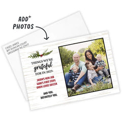 Gratitude List Flat Christmas Photo Card