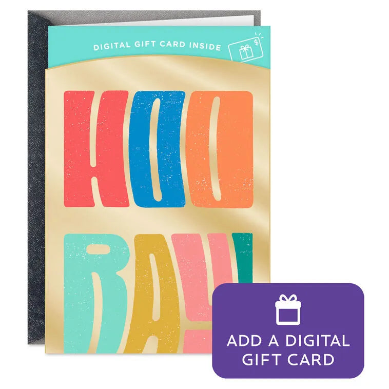 Hooray Gift Card Greeting Congratulations Card